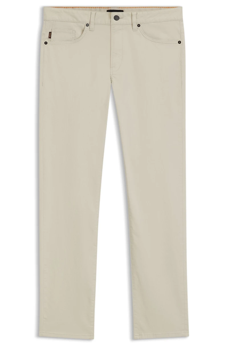 Slim-fit pants washed stretch cotton