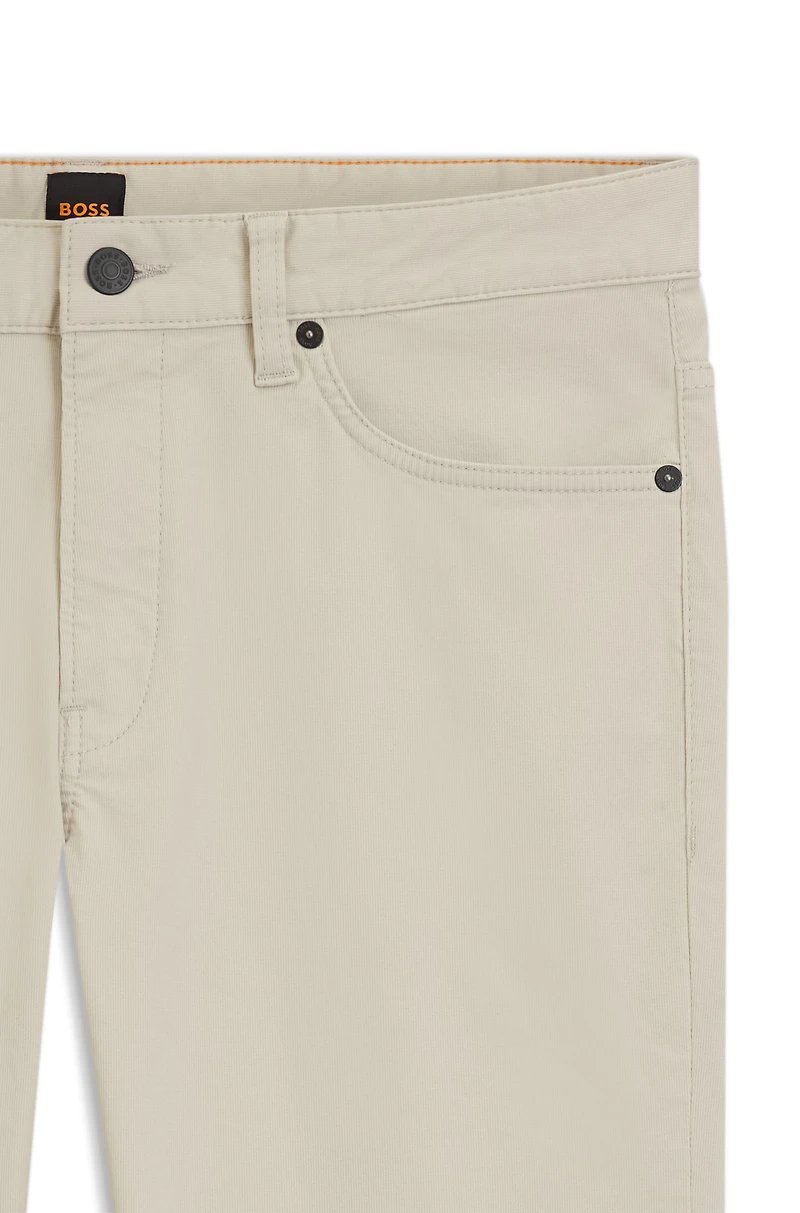 Slim-fit pants washed stretch cotton