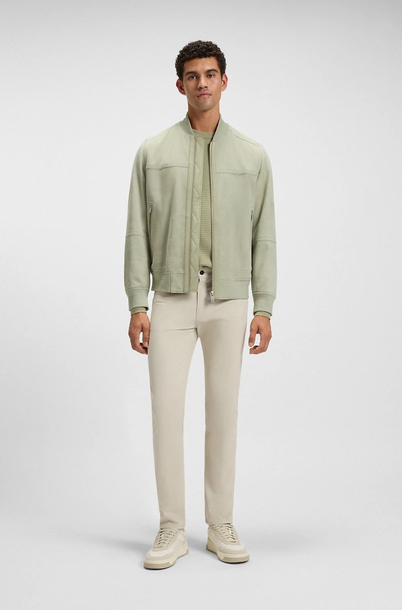 Slim-fit pants washed stretch cotton