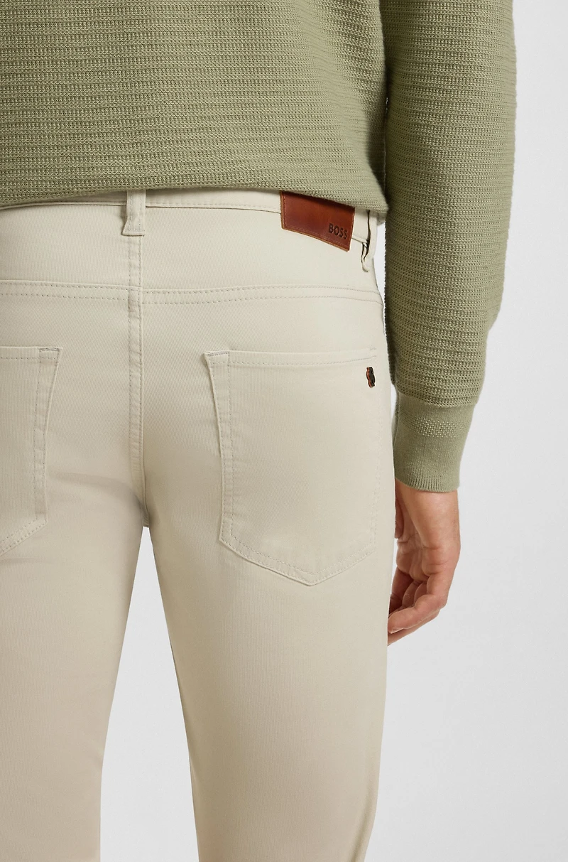 Slim-fit pants washed stretch cotton