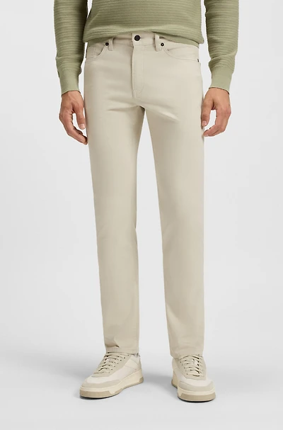 Slim-fit pants washed stretch cotton