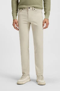 Slim-fit pants washed stretch cotton