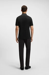 Slim-fit polo shirt quick-dry stretch cotton