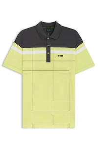 Slim-fit polo shirt quick-dry stretch cotton