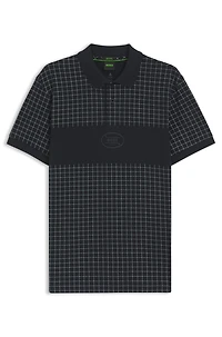 Regular-fit polo shirt lightweight checked Pima cotton
