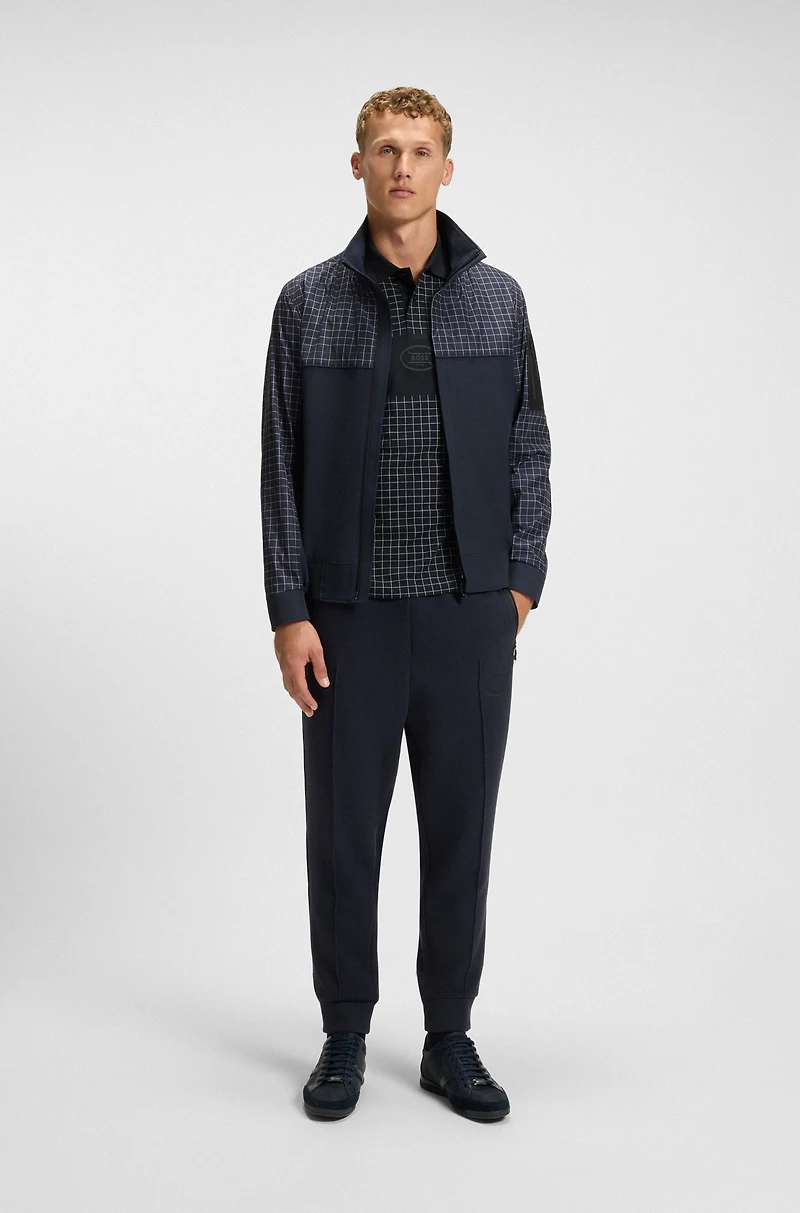 Regular-fit polo shirt lightweight checked Pima cotton