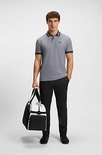 Cotton-piqué polo shirt with dot print