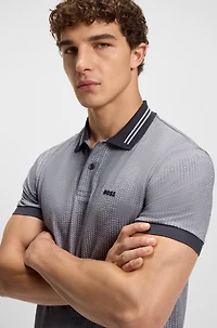 Cotton-piqué polo shirt with dot print