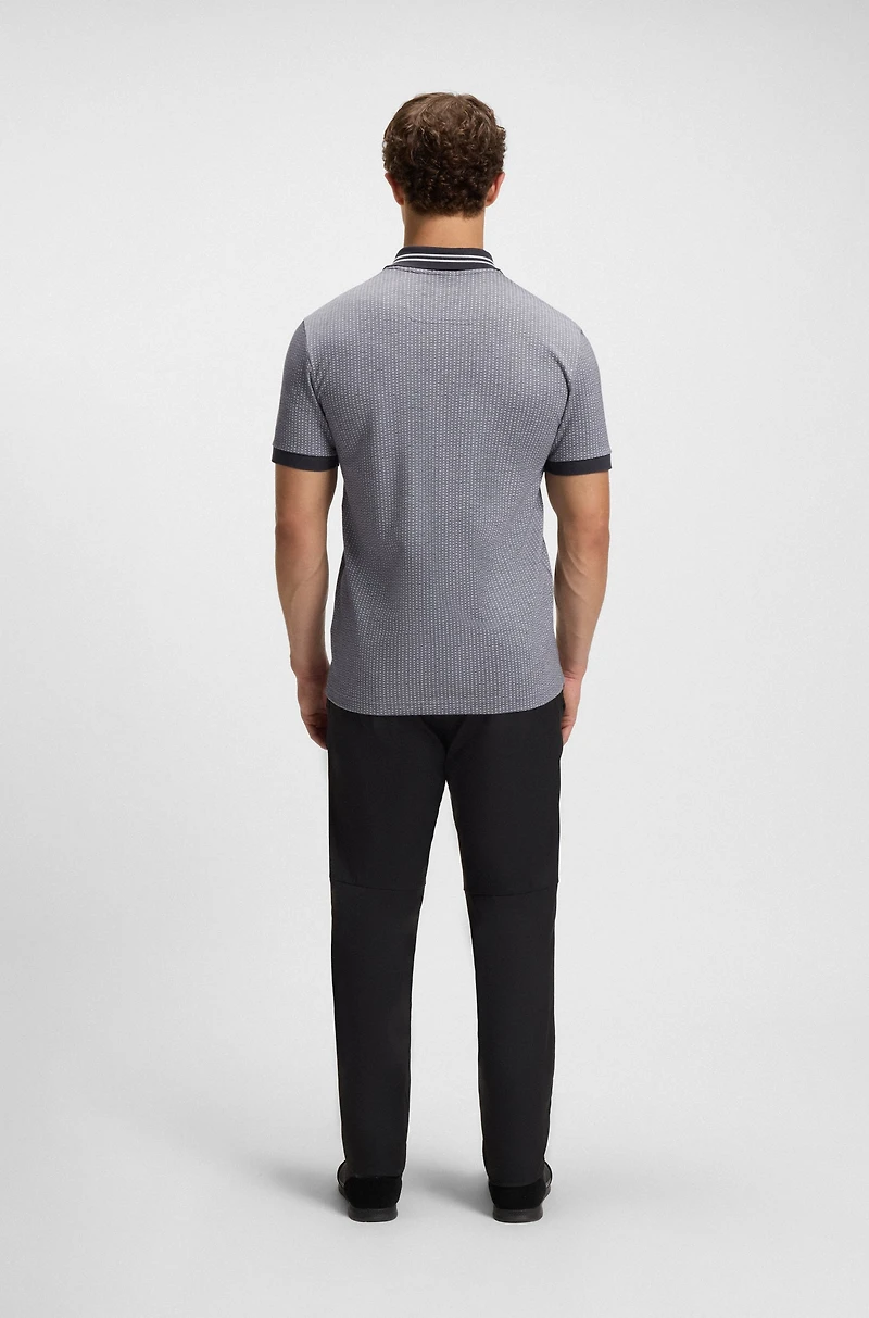 Cotton-piqué polo shirt with dot print