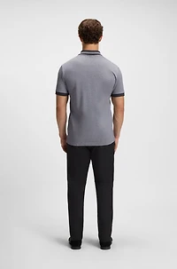 Cotton-piqué polo shirt with dot print