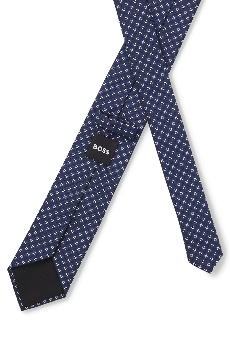 Silk-blend tie with jacquard pattern