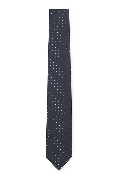 Silk-blend tie with jacquard pattern
