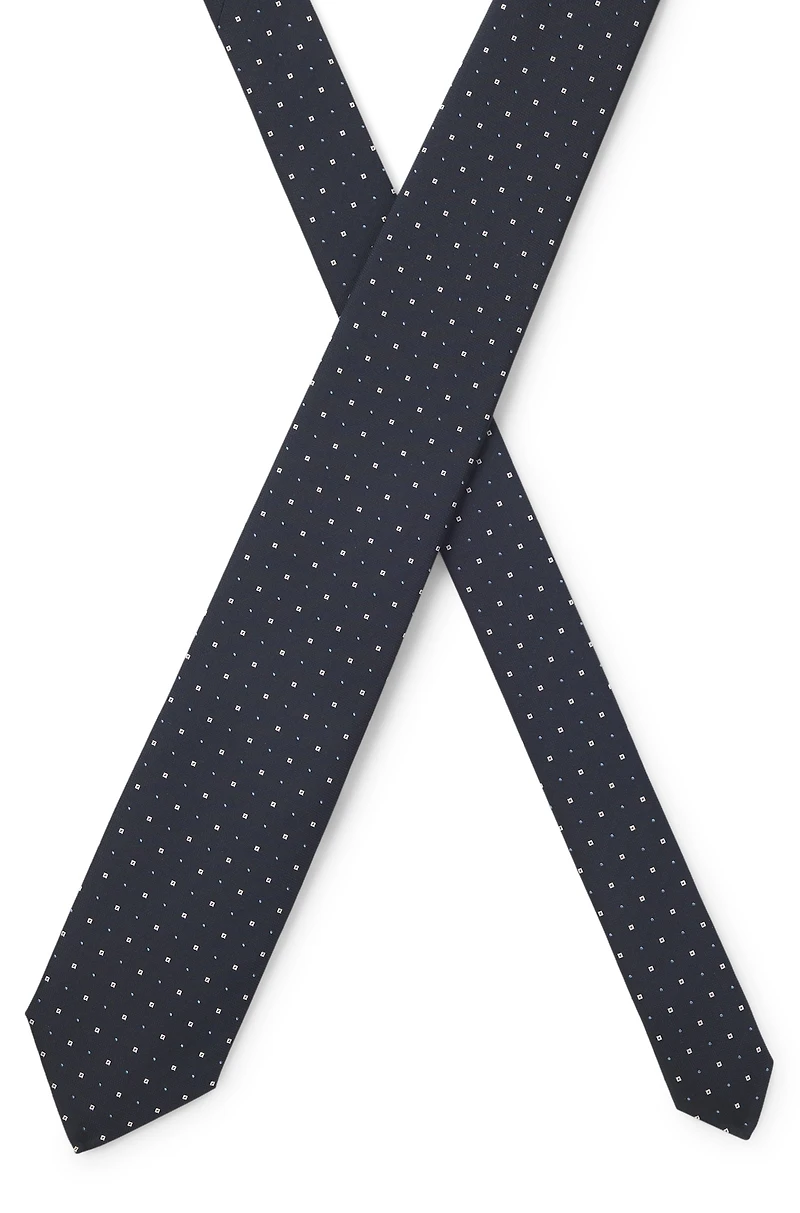 Silk-blend tie with jacquard pattern