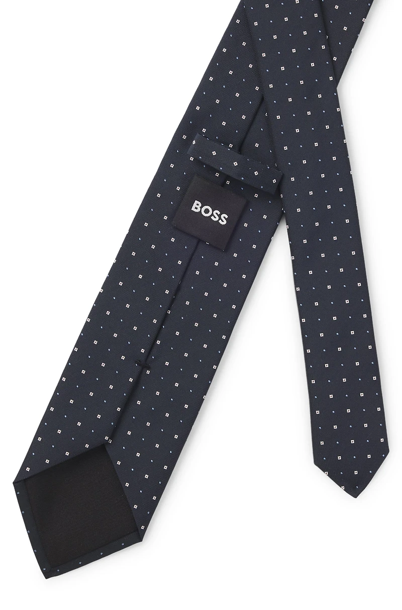 Silk-blend tie with jacquard pattern