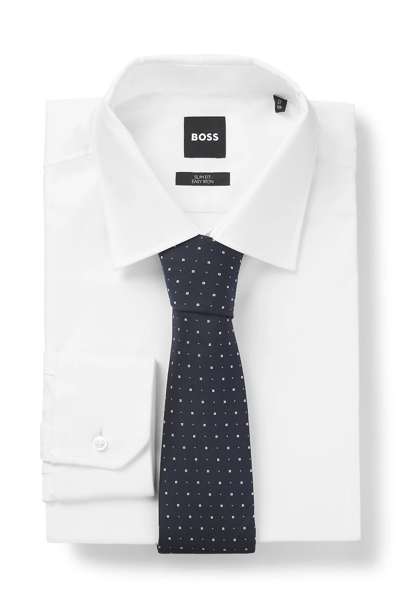 Silk-blend tie with jacquard pattern