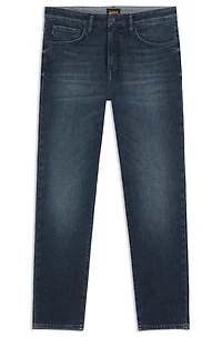 Tapered-fit jeans blue comfort-stretch denim