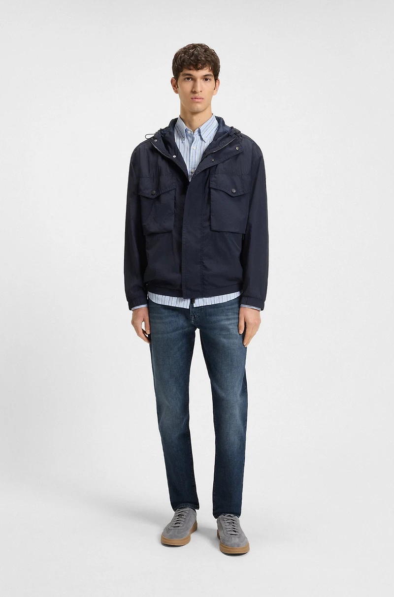 Tapered-fit jeans blue comfort-stretch denim
