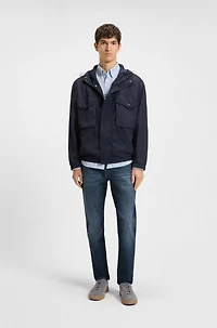 Tapered-fit jeans blue comfort-stretch denim
