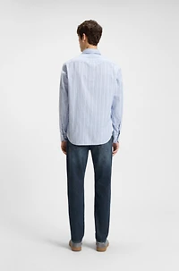Tapered-fit jeans blue comfort-stretch denim