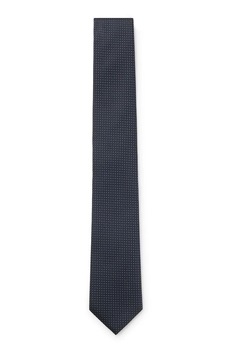 Silk-blend tie with micro pattern