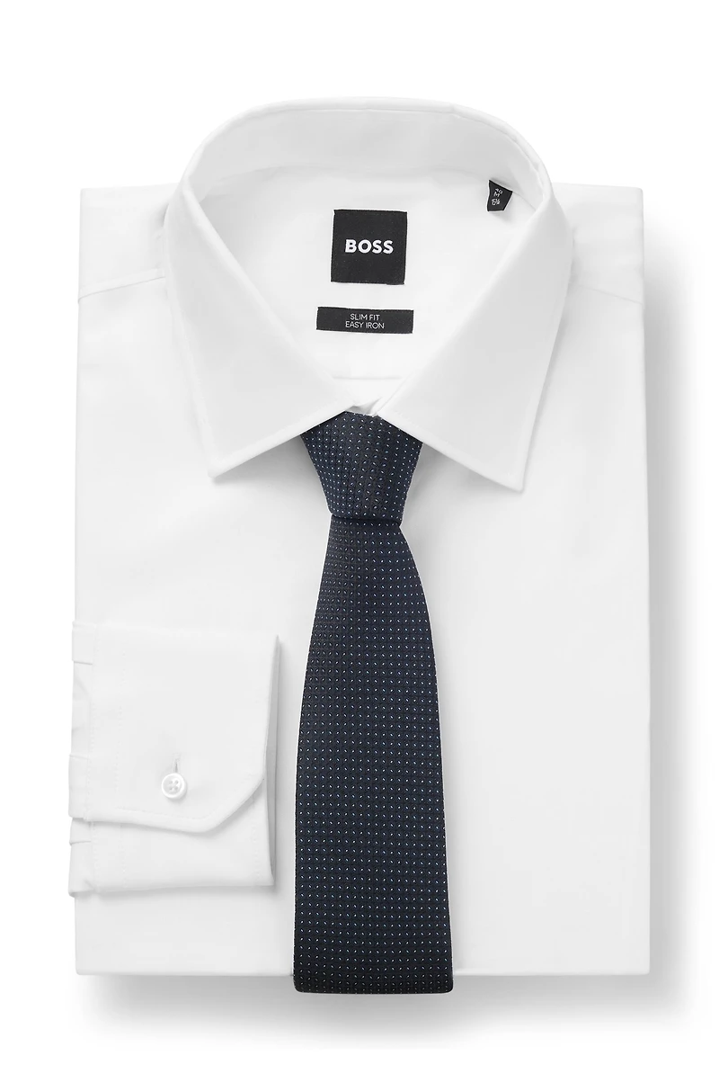 Silk-blend tie with micro pattern