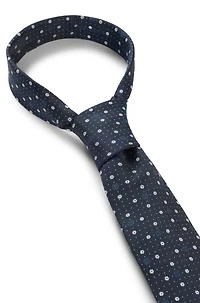 Silk-blend tie with micro Double B monograms