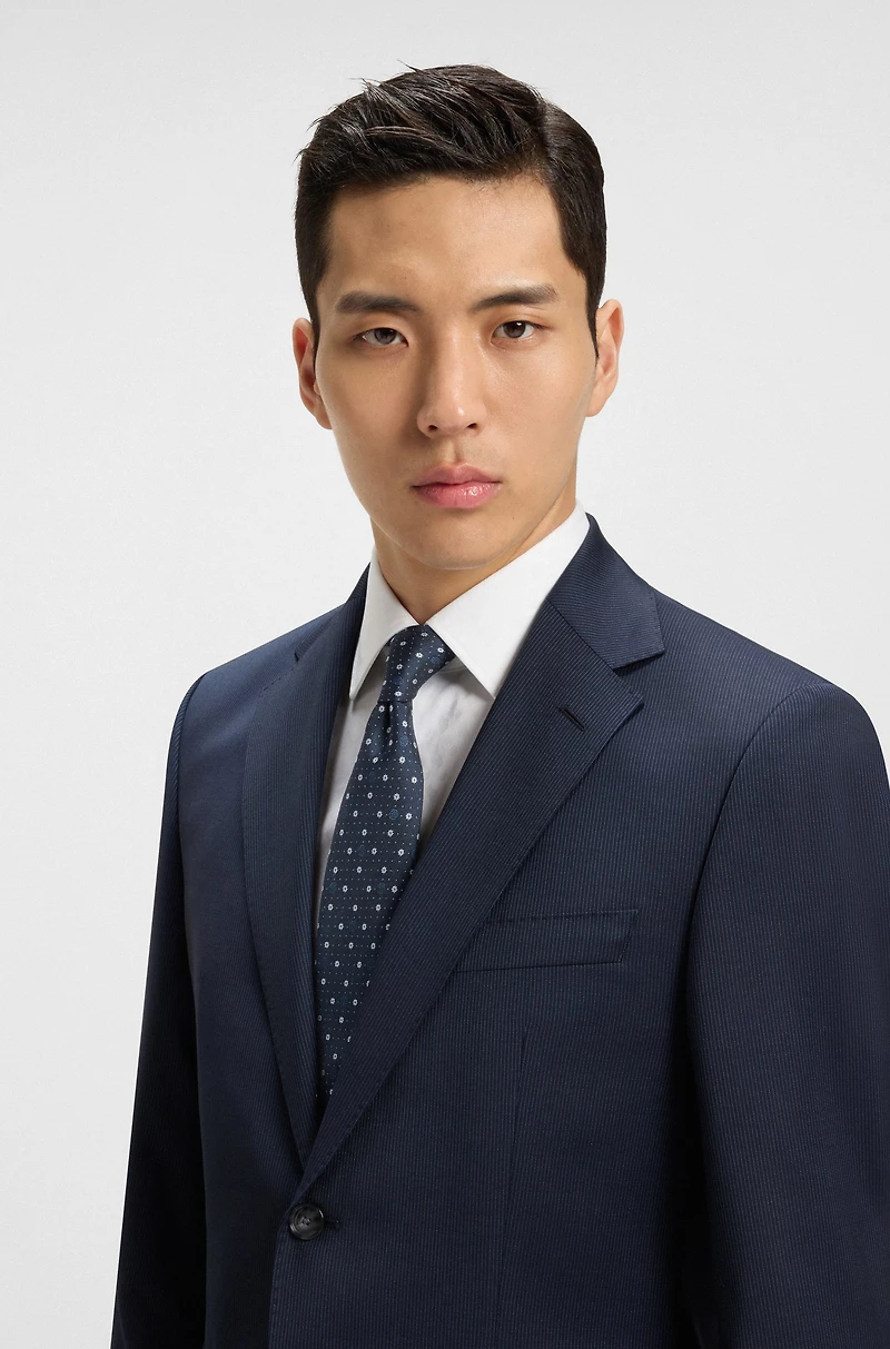 Silk-blend tie with micro Double B monograms