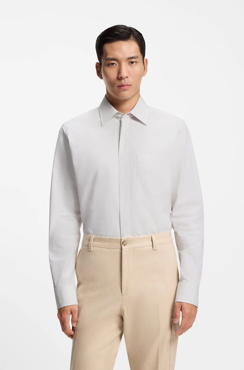 Checked regular-fit shirt Italian-made cotton