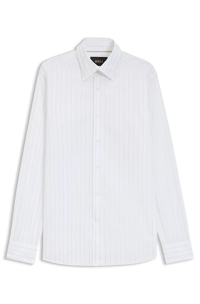 Striped slim-fit shirt Italian cotton twill