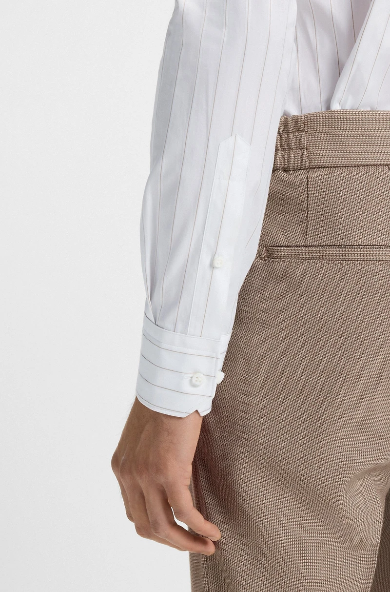 Striped slim-fit shirt Italian-made cotton