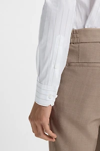 Striped slim-fit shirt Italian-made cotton