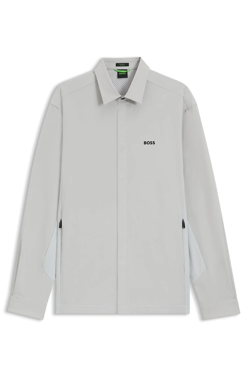 Relaxed-fit overshirt water-repellent fabric