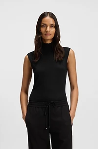 High-neck top merino wool