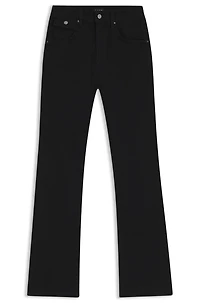 Black wide leg jeans stretch denim