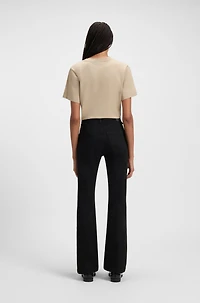 Black wide leg jeans stretch denim