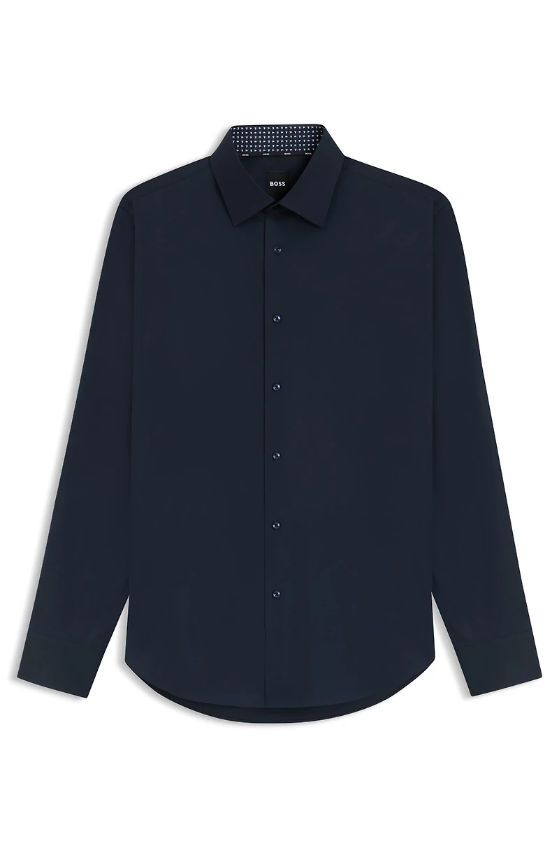 Regular-fit shirt easy-iron stretch-cotton poplin