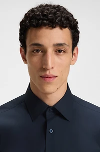Regular-fit shirt easy-iron stretch-cotton poplin