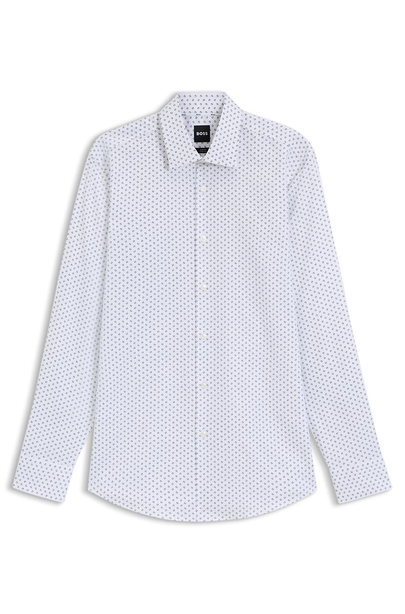 Slim-fit shirt printed Oxford stretch cotton