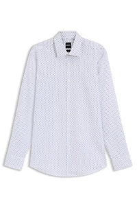 Slim-fit shirt printed Oxford stretch cotton