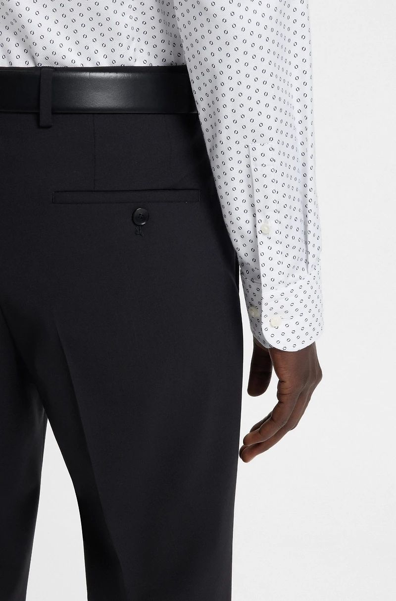 Slim-fit shirt printed Oxford stretch cotton