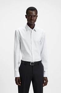Slim-fit shirt printed Oxford stretch cotton