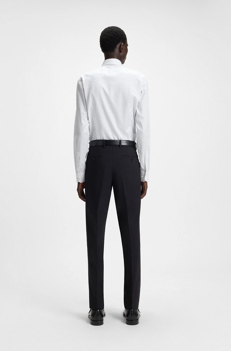 Slim-fit shirt printed Oxford stretch cotton