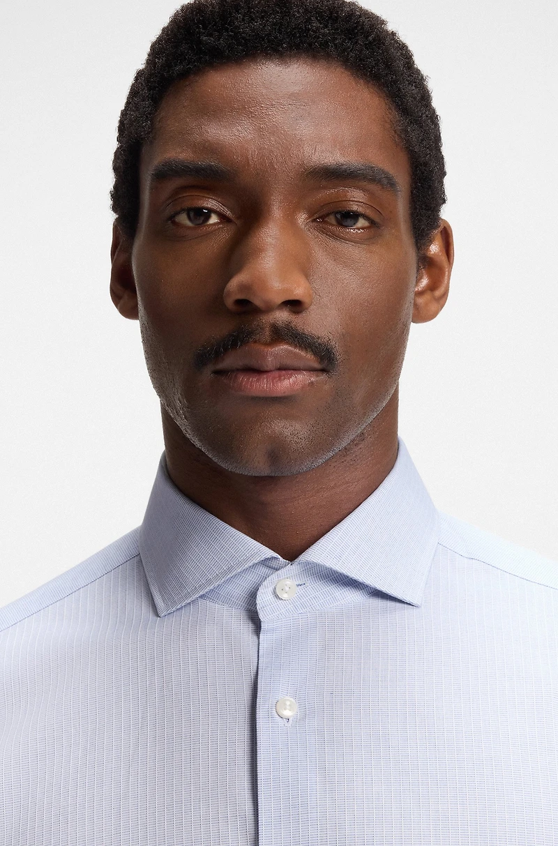 Regular-fit shirt structured dobby cotton