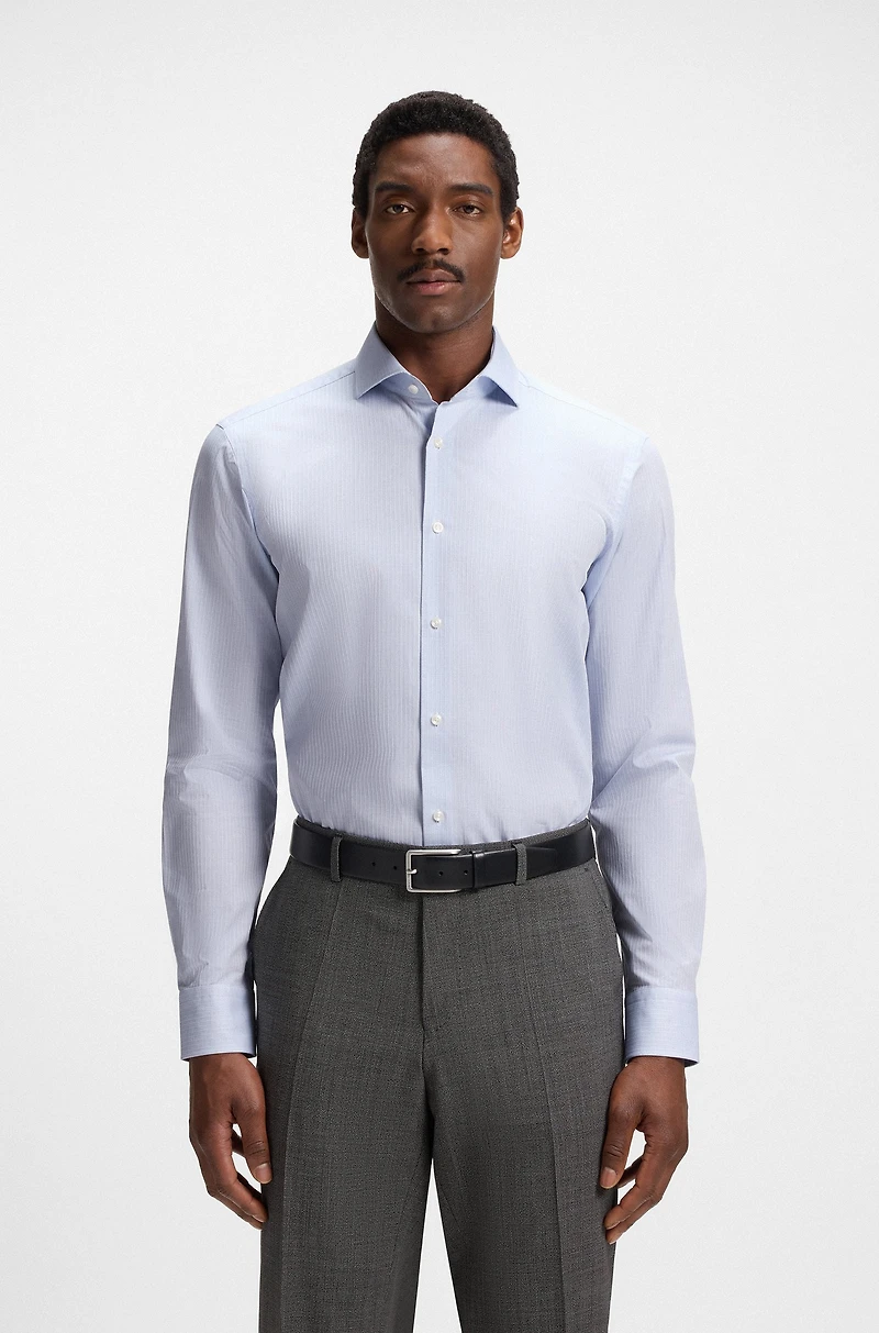 Regular-fit shirt structured dobby cotton