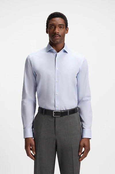 Regular-fit shirt structured dobby cotton