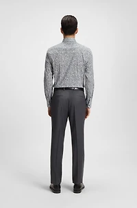 Slim-fit shirt floral-print stretch-cotton poplin