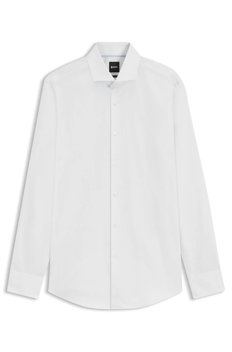 Slim-fit shirt patterned stretch cotton