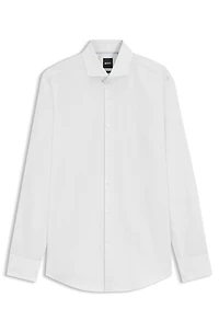 Slim-fit shirt patterned stretch cotton