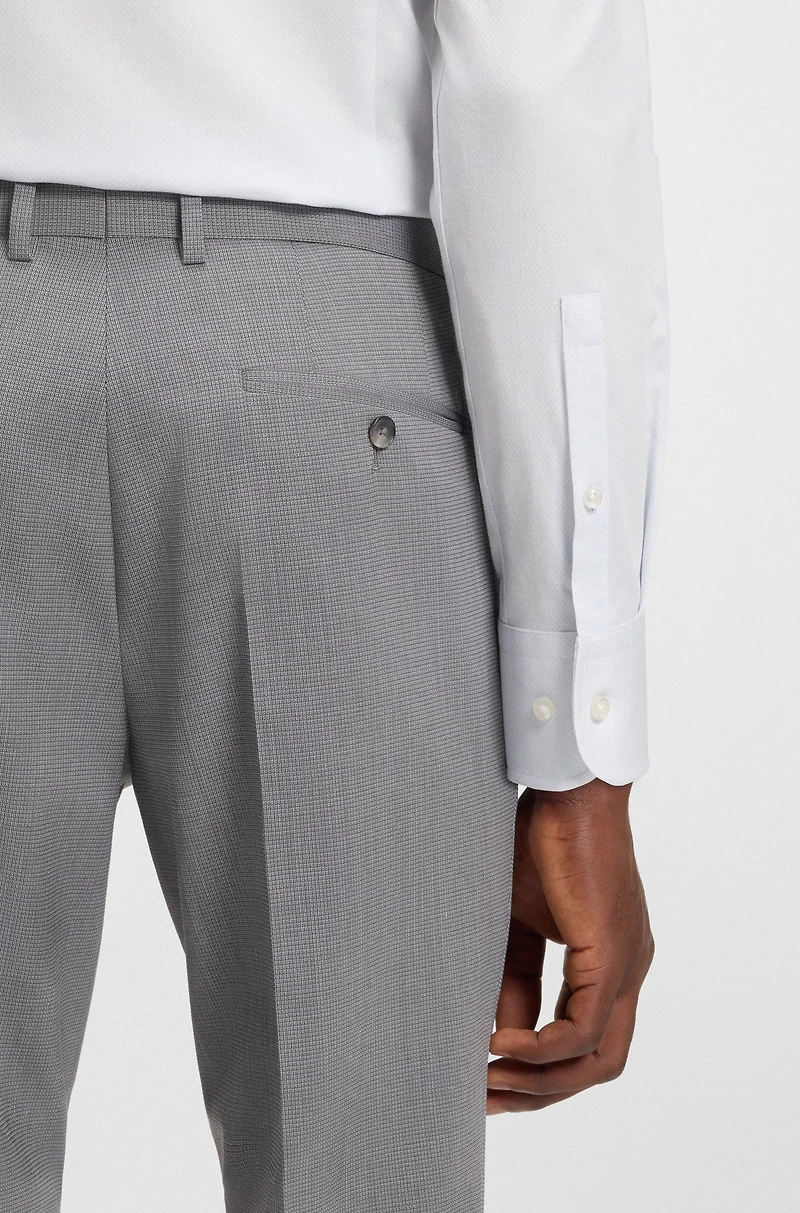 Slim-fit shirt patterned stretch cotton