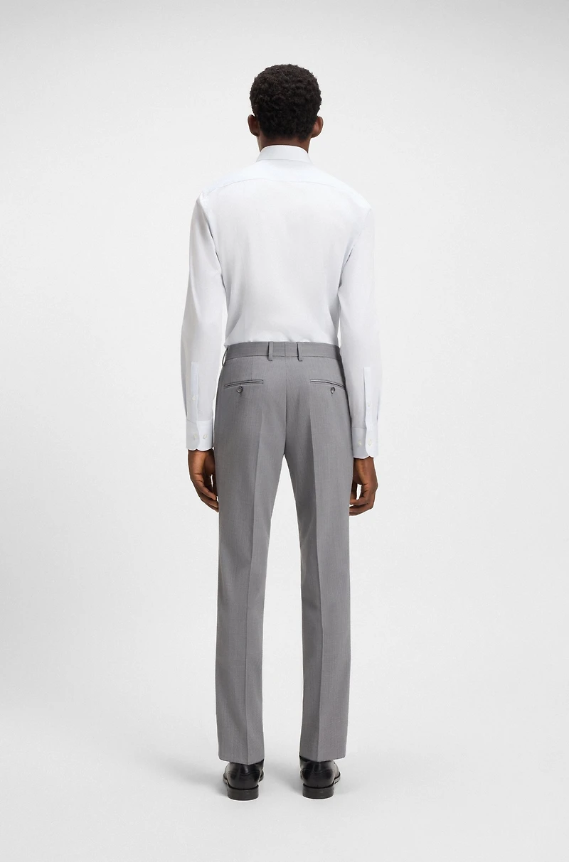 Slim-fit shirt patterned stretch cotton